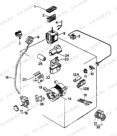 Взрыв-схема стиральной машины Zanussi ZT825JX1 - Схема узла W30 Electrical details E